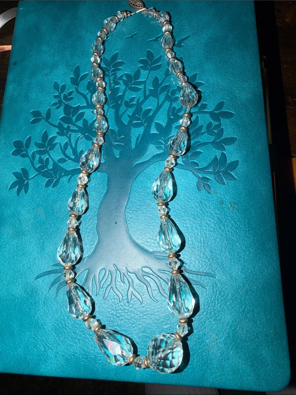 Crystal Teardrop Beaded Necklace
